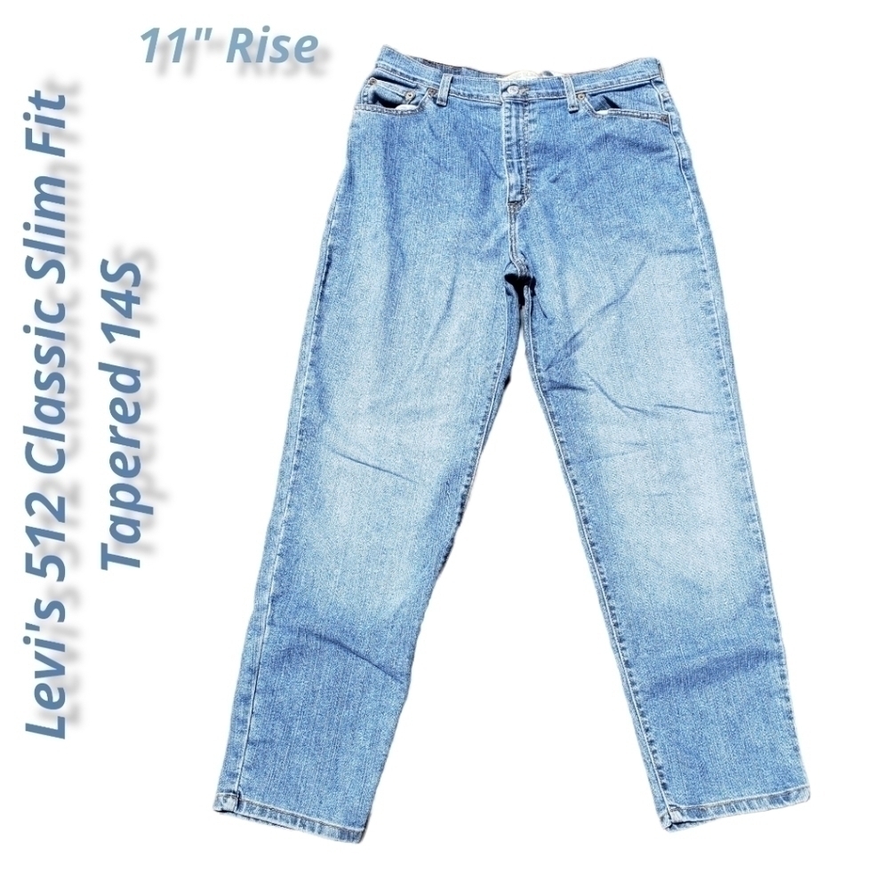 LEVI'S 512 Classic Slim Fit Tapered Leg 14S 11" High Rise 32x29 VGUC